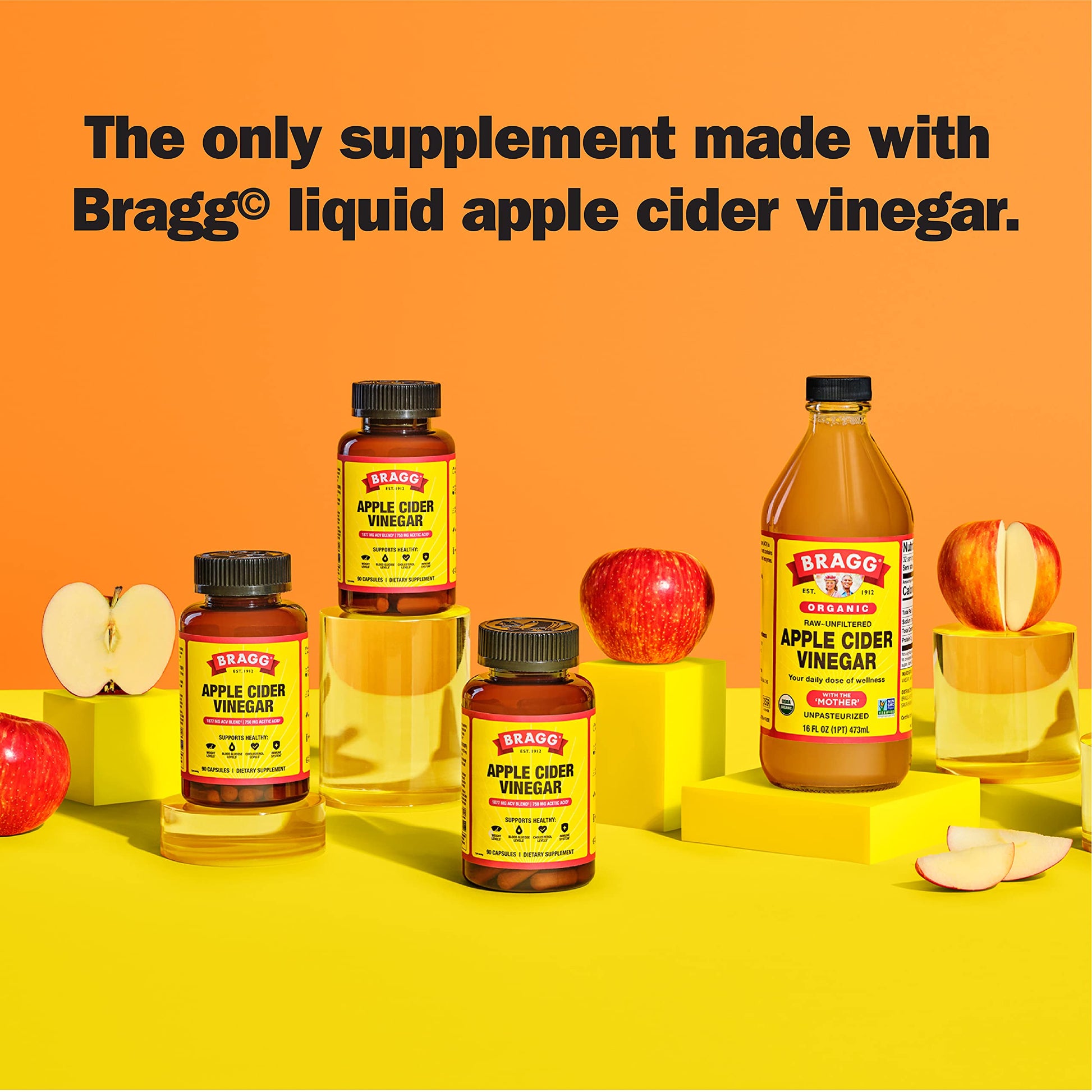 Bragg Apple Cider Vinegar Capsules - Vitamin D3 & Zinc - 750mg of Acetic Acid – Immune BraggBuy Supplements Australia