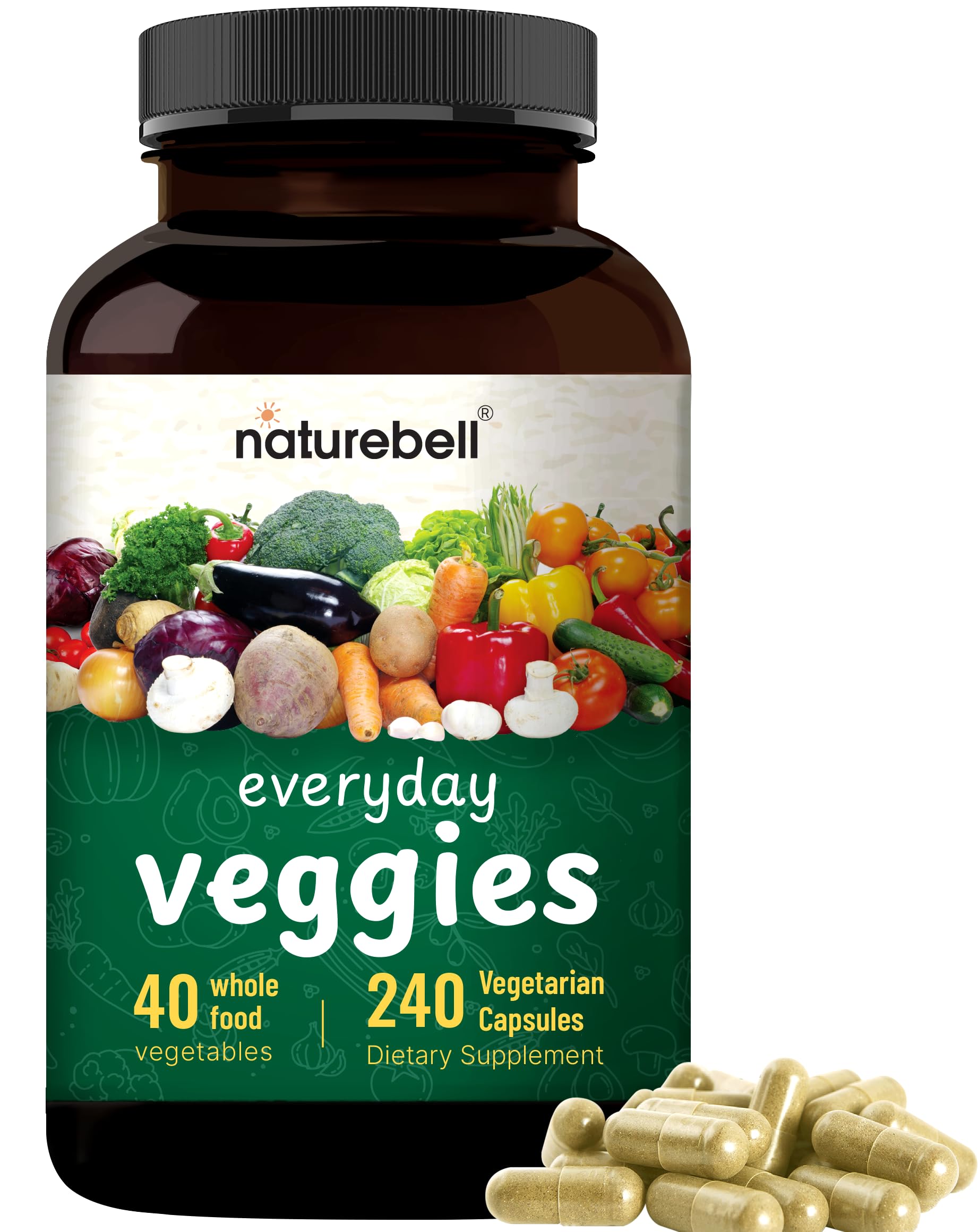 Fruit and Veggies Supplement – 480 Total Vegetarian Capsules | Balance of Natural 40 Whole Fruits & Veggies Blend | Fresh Superfood Formula with Vitamins and Minerals – Non-GMO NatureBellBuy Supplements Australia