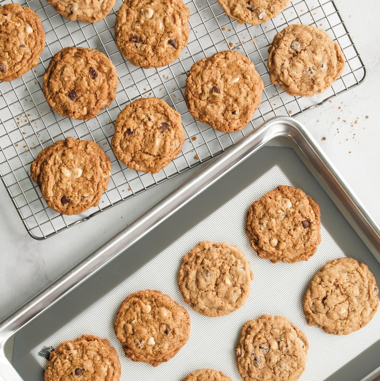 Nordic Ware Naturals Half Sheet Pan, Deluxe Silicone Liner and Cooling Rack, Cookie or Roasting Bakers Set Nordic WareBuy Supplements Australia
