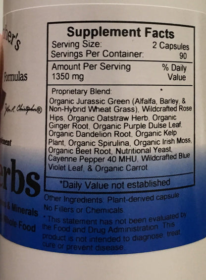 Christopher's Original Formulas Vitalerbs, Nutrient-Rich Herbal Supplement, 180 Veg Caps Christopher's Original FormulasBuy Supplements Australia