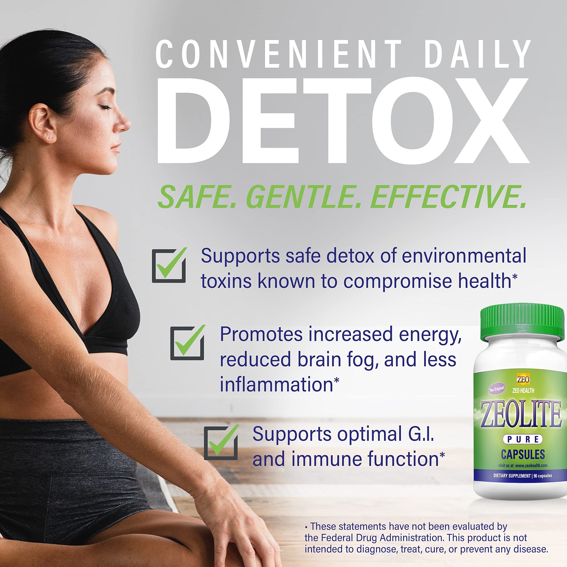 Zeolite Pure Capsules | Zeolite Detox, Extra Strength | Pure, Full Body Cleanse for Women Zeo HealthBuy Supplements Australia