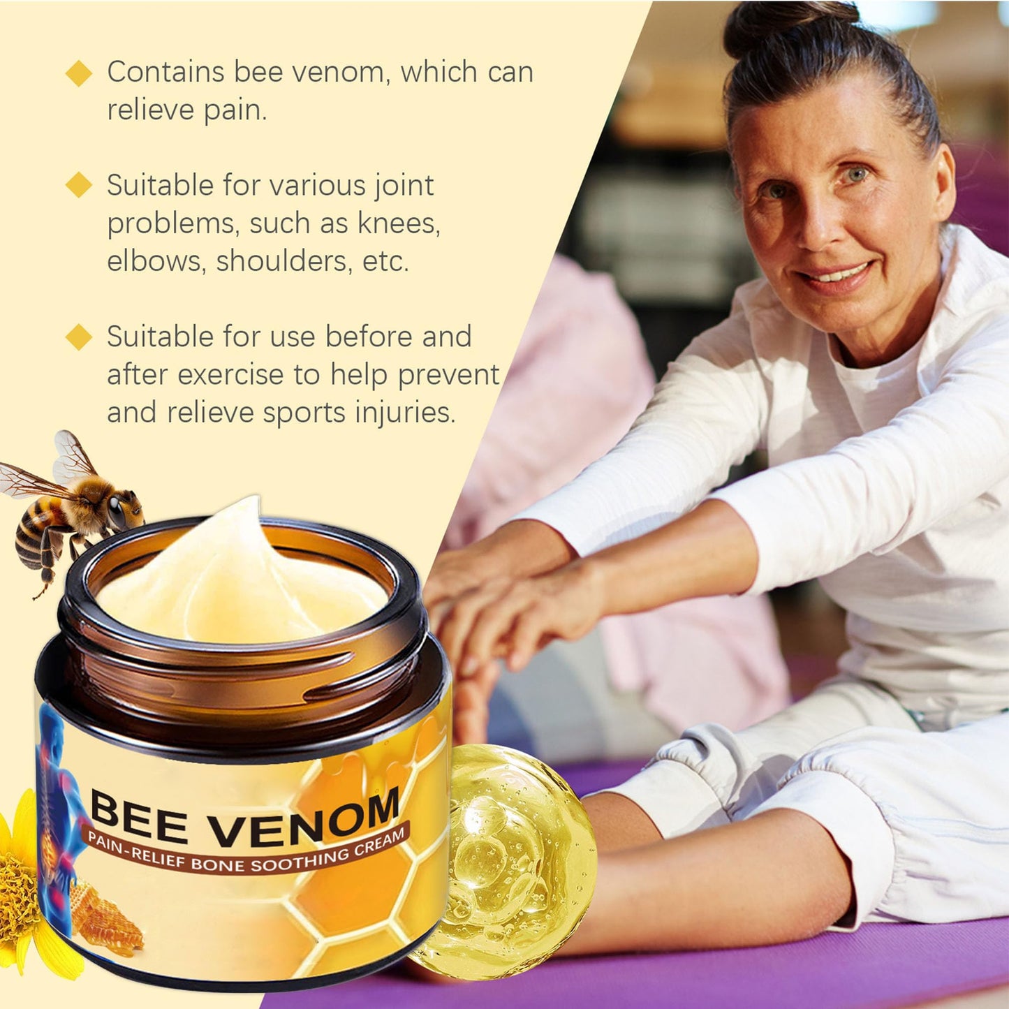 Liwoci Bee Venom Cream-Suitable for Neck, Waist, Back, Hands, Feet and Leg Joint Pain Care LiwociBuy Supplements Australia