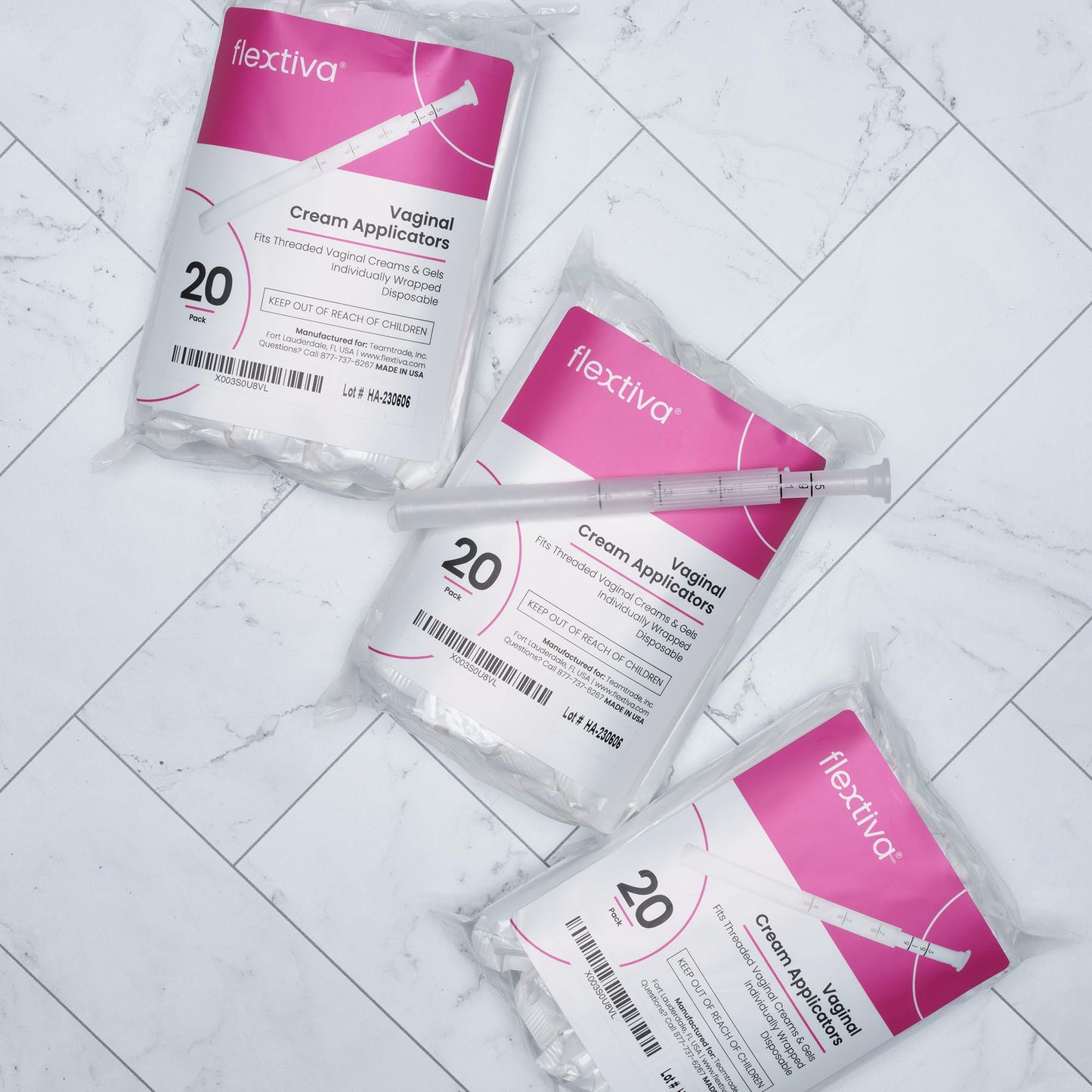 Flextiva Disposable Plastic Vaginal Cream Applicators - Threaded End to Fit OTC Gel or Cream Products FlextivaBuy Supplements Australia