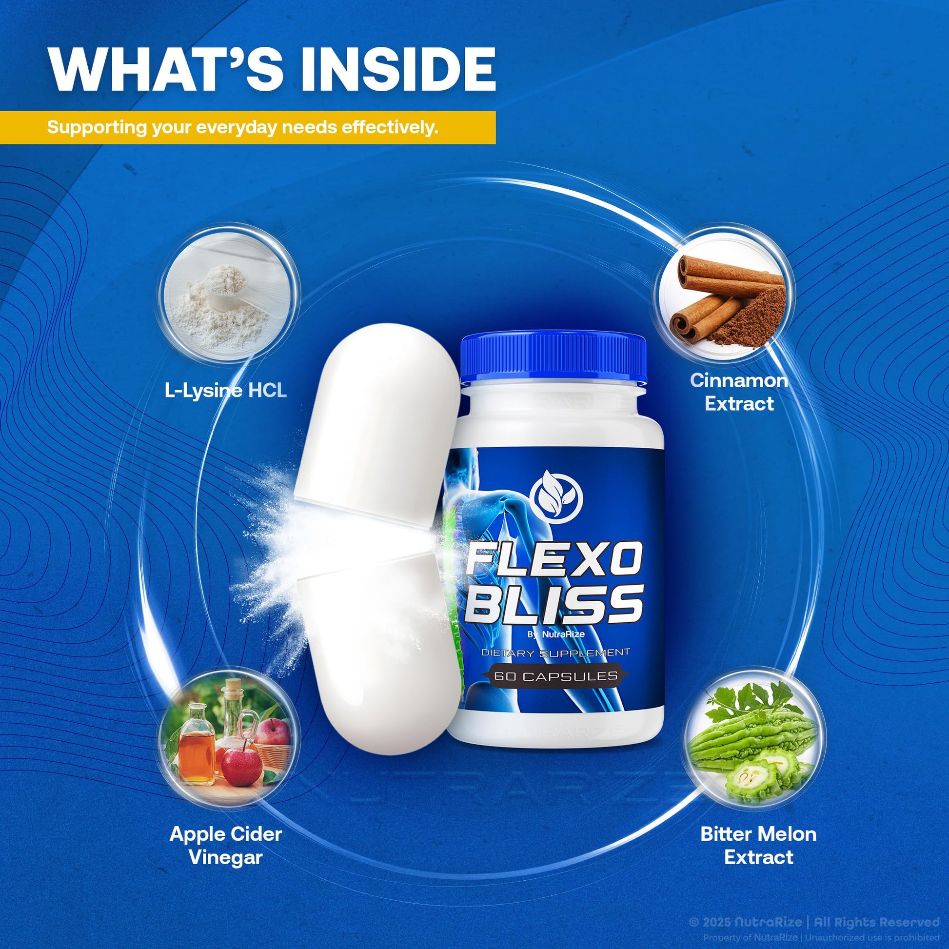 NutraRize Flexo Bliss, FlexoBliss Joint Health Support, All-Natural Supplement to Support Flexibility and Full Range of Motion, Official Flexo Bliss Reviews (60 Capsules) NutraRizeBuy Supplements Australia