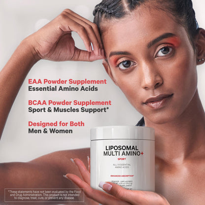 Codeage Liposomal Multi Amino Powder Supplement - BCAA & EAA Supplement All 9 Essential Amino Acids, Branched-Chain Amino Acid, Pre & Post Workout, Unflavored, Liposomal Delivery, Non-GMO, 6.15 oz CodeageBuy Supplements Australia