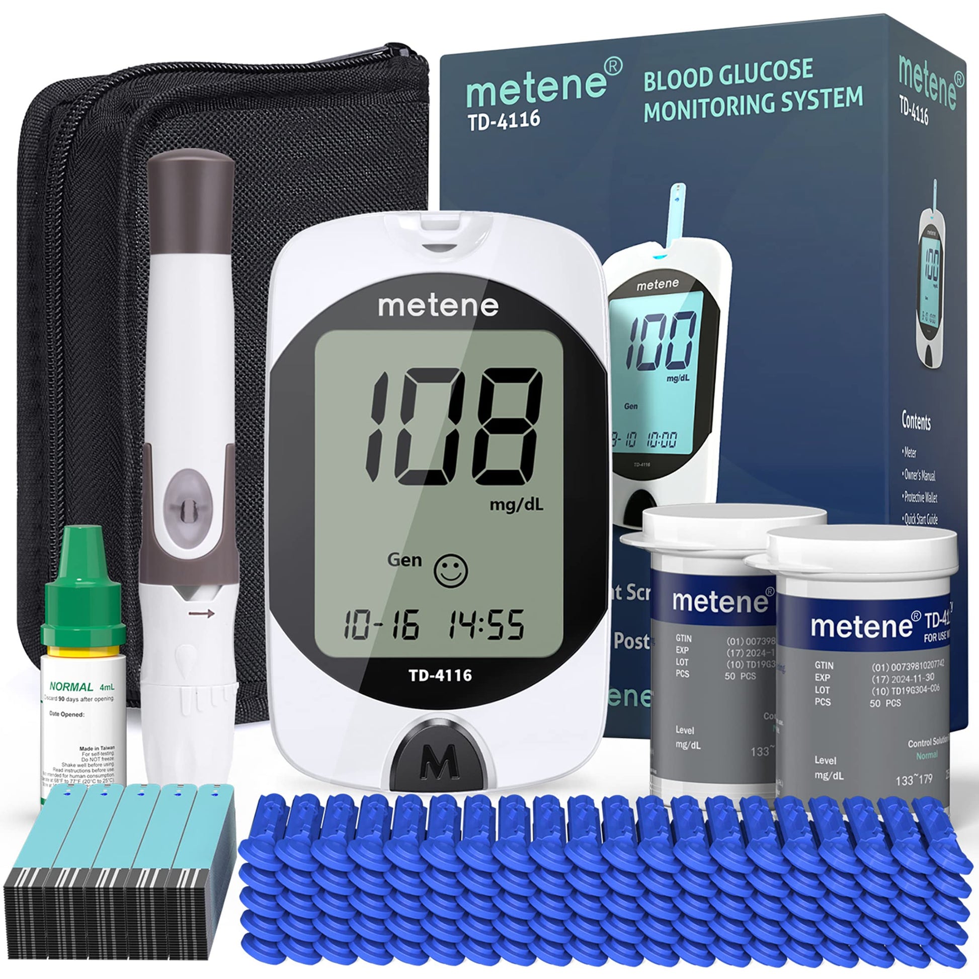 Metene TD-4116 Blood Glucose Monitor Kit, 100 Glucometer Strips MeteneBuy Supplements Australia