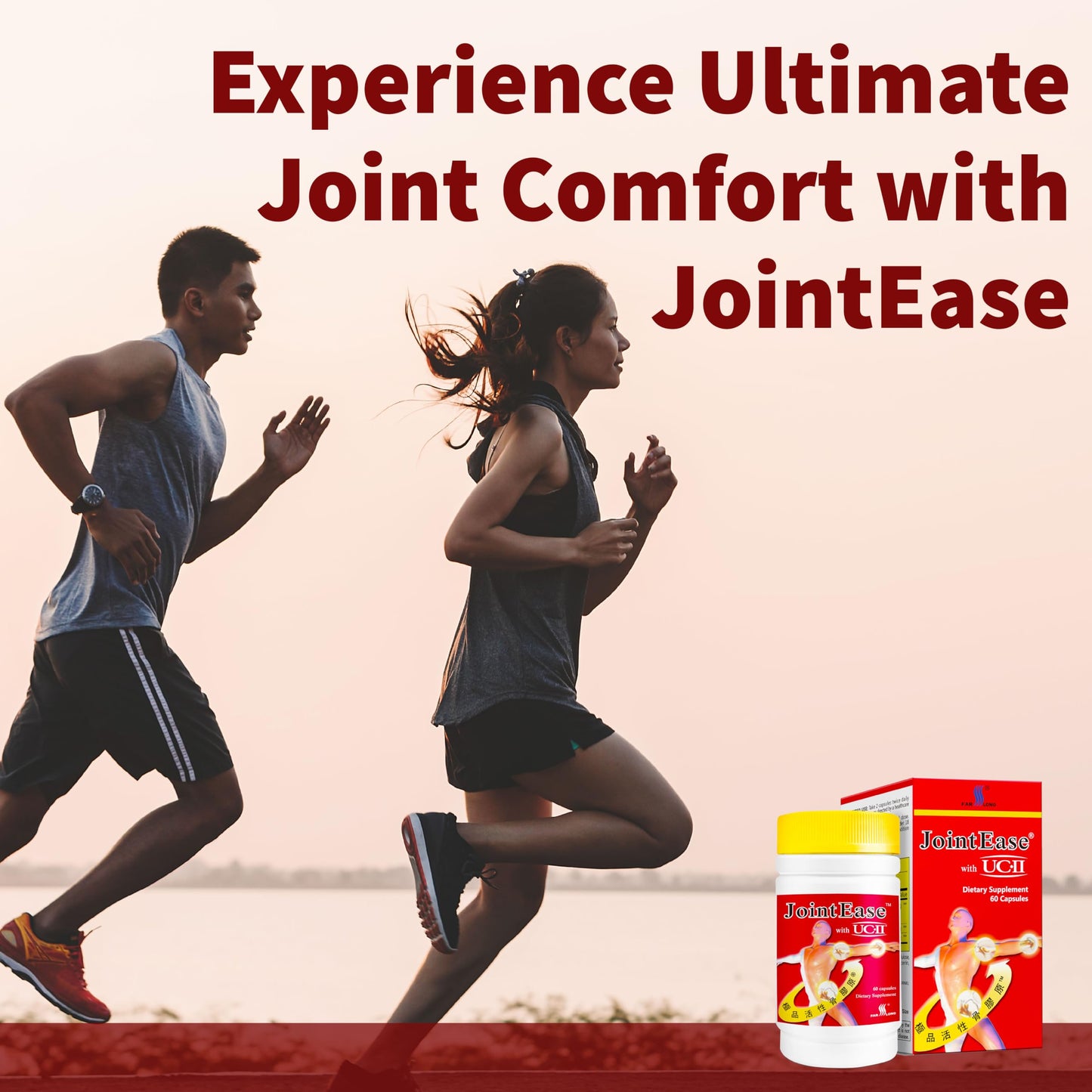 FARLONG JointEase with UC-II, Undenatured Type II Collagen, Glucosamine Hydrochloride, Chondroitin Sulfate, Joint Dietary Supplement | 60 Capsules FAR LONGBuy Supplements Australia