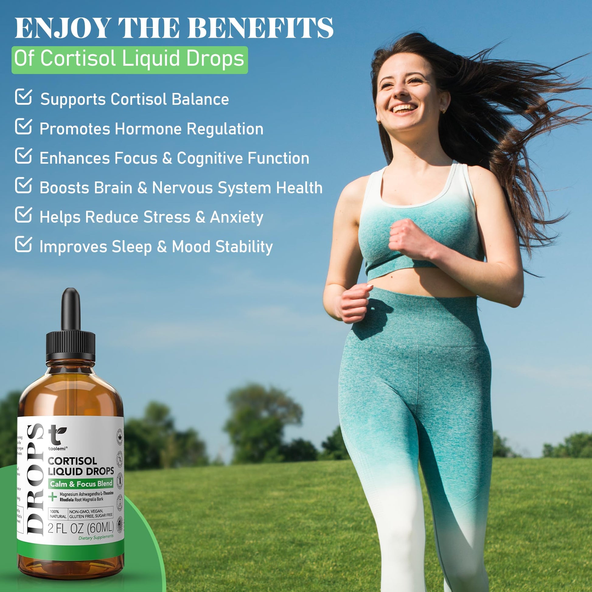 Cortisol Manager Drops with Magnesium & Ashwagandha - Advanced Liquid Blend for Relaxation, Supports Restful Sleep, Fast-Absorbing Liquid, Non-GMO, 2 Fl Oz taolemiBuy Supplements Australia