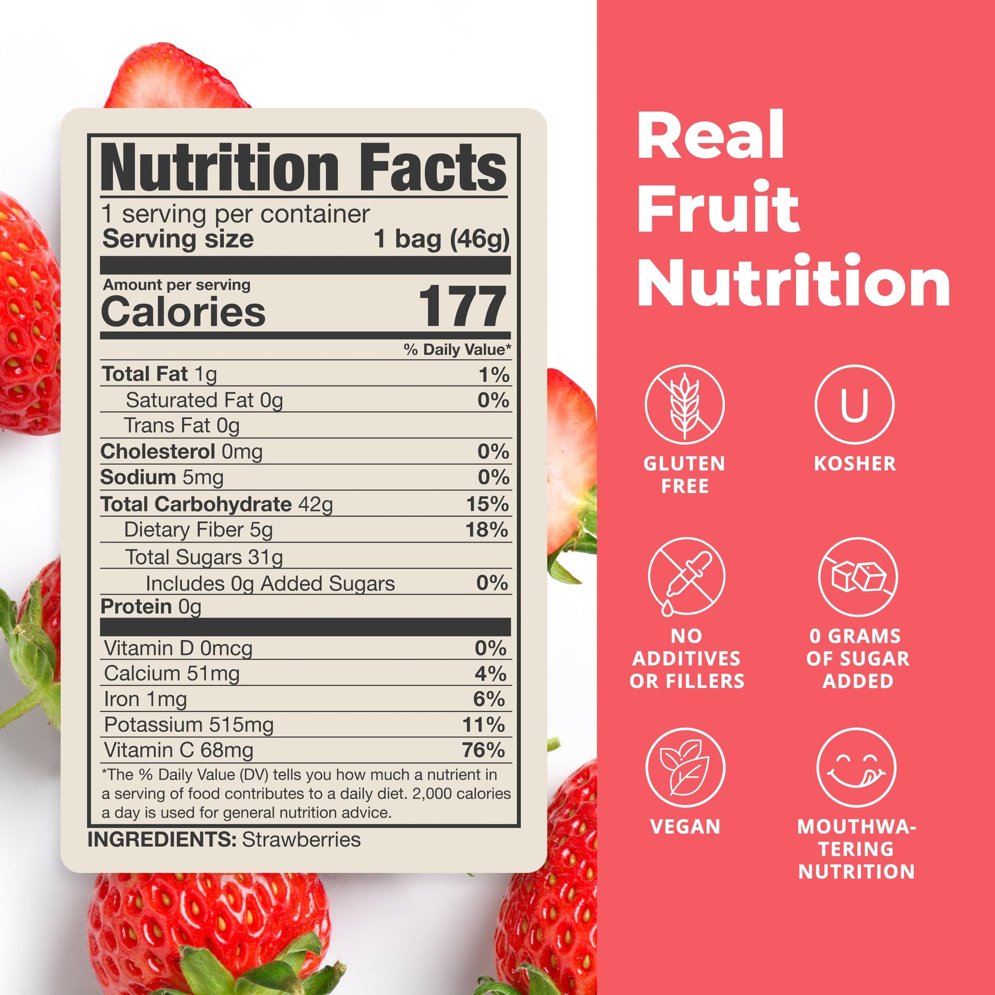 Balance of Nature Freeze-Dried Strawberries (5 Pack) – 100% Real Fruit, Crunchy Strawberry Slices, Healthy Snack, Mouthwatering Nutrition, Gluten-Free, Vegan, No Sugar Added, Five 1.6 oz Bags Balance of NatureBuy Supplements Australia