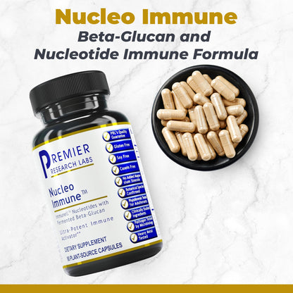 Premier Research Labs Nucleo Immune - Beta Glucan Supplements, Beta Glucans, Phytochemicals, Prickly Pear, Fiber, Immune Support - 90 Capsules Premier Research LabsBuy Supplements Australia