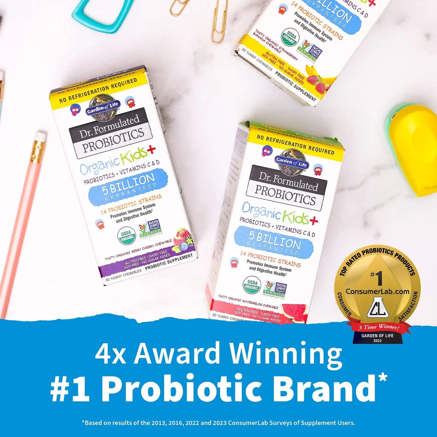 SmartyPants Organic Kids Multivitamin Gummies: Probiotics & Garden of Life Dr. Formulated Probiotics Organic Kids+ Plus Vitamin C & D - Berry Cherry - Gluten SmartyPantsBuy Supplements Australia