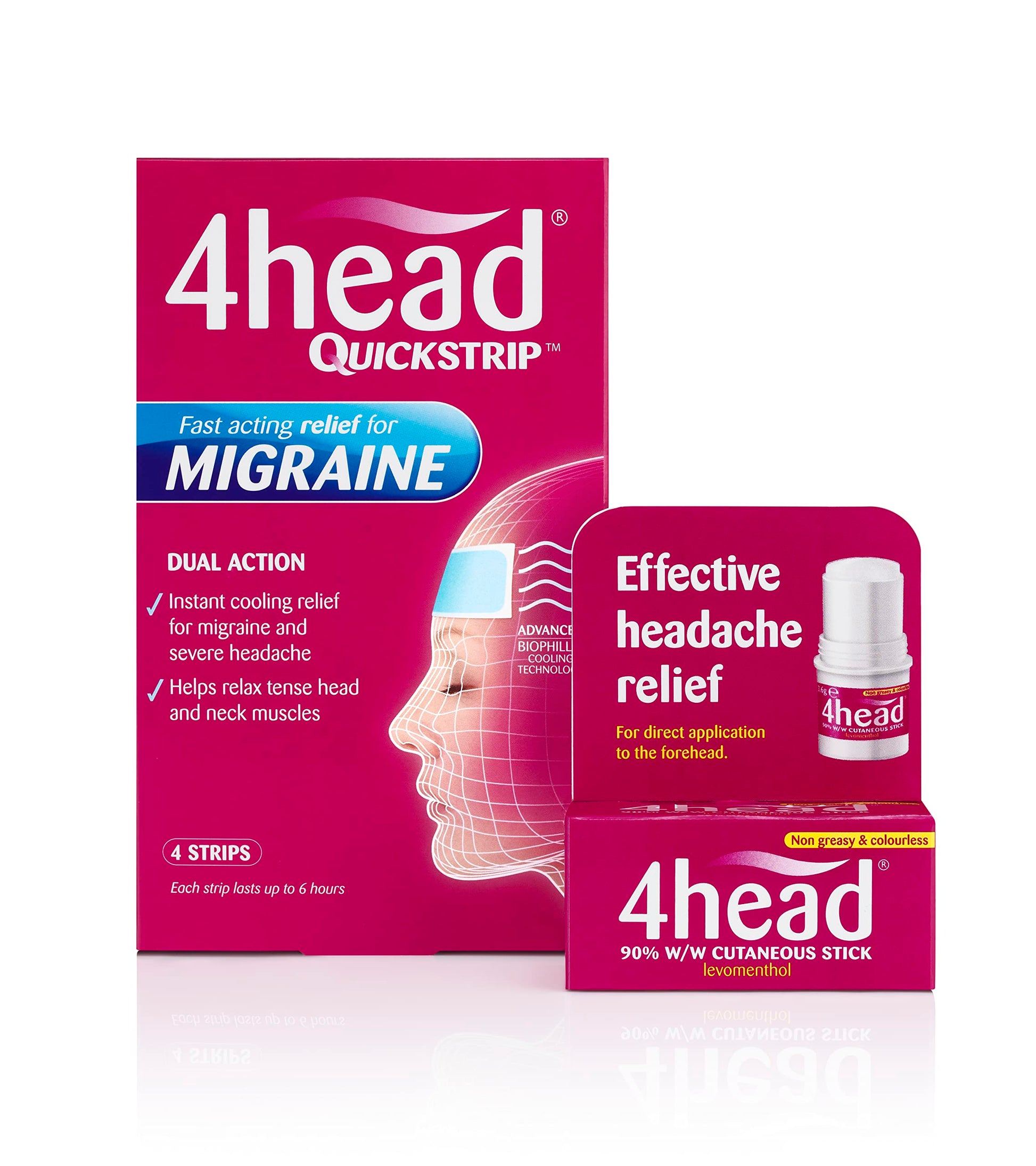 4Head Quickstrip Headache and Migraine Relief Strips - Pack of 4 4 HeadBuy Supplements Australia