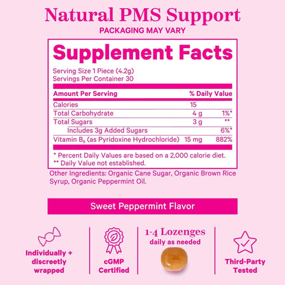 Pink Stork Organic PMS Support Sweets for Teens and Women - Simple & Natural Ingredients Vitamin B6 and Peppermint Pink StorkBuy Supplements Australia