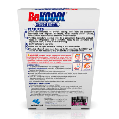 BeKOOOL Migraine Gel Sheets - 4 Count BeKooolBuy Supplements Australia