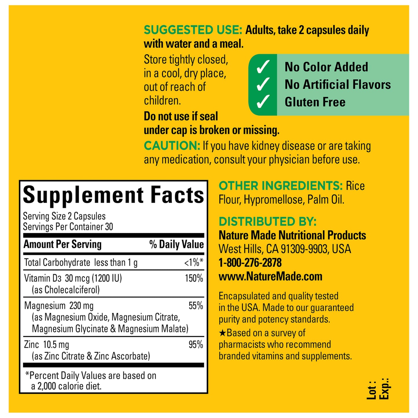 Nature Made Magnesium Complex Supplement with Vitamin D & Zinc for Immune Support, Magnesium Glycinate, Malate, Citrate & Oxide for Muscle, Nerve, Heart & Bone Support, 60 Capsules, 30 Day Supply Nature MadeBuy Supplements Australia