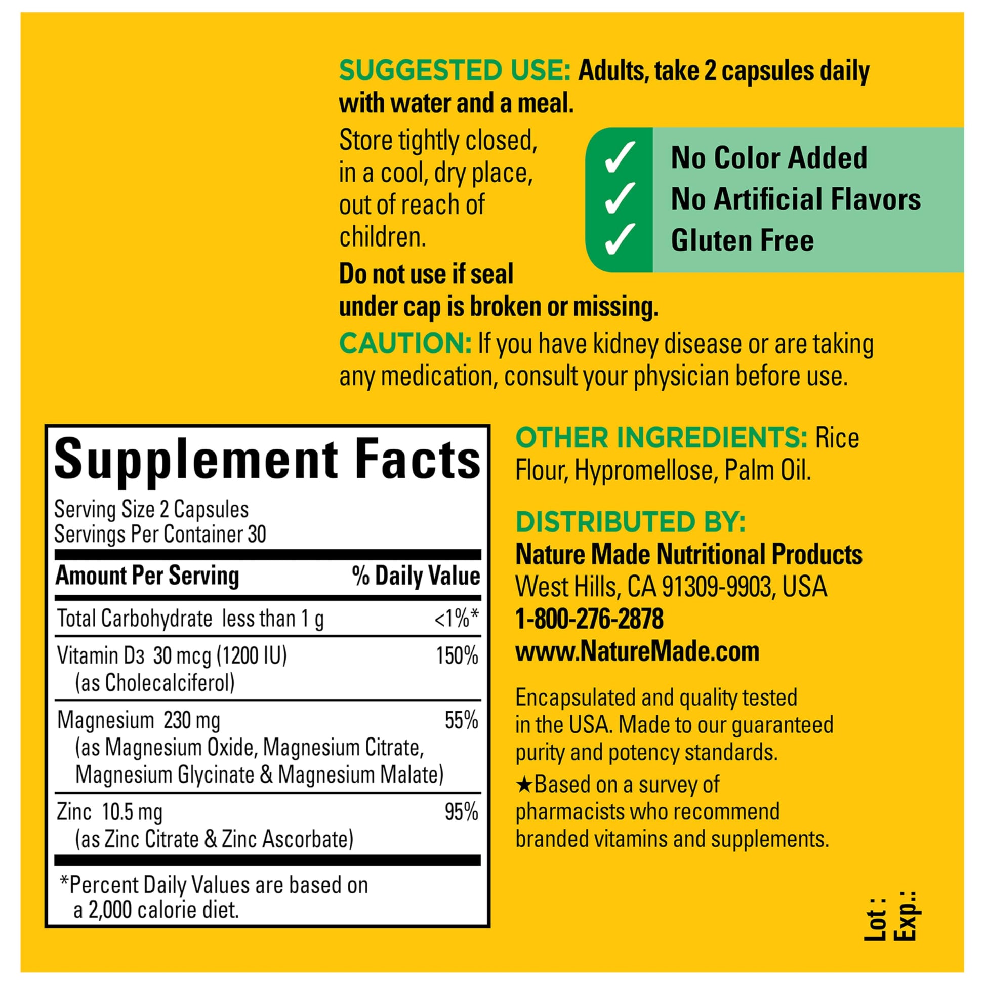 Nature Made Magnesium Complex Supplement with Vitamin D & Zinc for Immune Support, Magnesium Glycinate, Malate, Citrate & Oxide for Muscle, Nerve, Heart & Bone Support, 60 Capsules, 30 Day Supply Nature MadeBuy Supplements Australia
