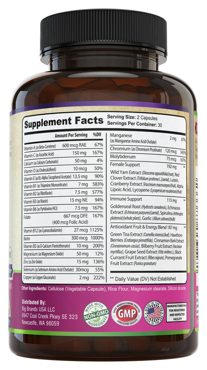 Womens Daily Multivitamins & Multimineral Supplement for Energy, Mood, Focus, Hair WHOLE WORLD WELLNESSBuy Supplements Australia