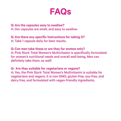 Pink Stork Total Women's Multivitamin - 19 Essential Vitamins for Women & Nutrients – Energy, Metabolism, Hormone, Immune & Mood Support Pink StorkBuy Supplements Australia
