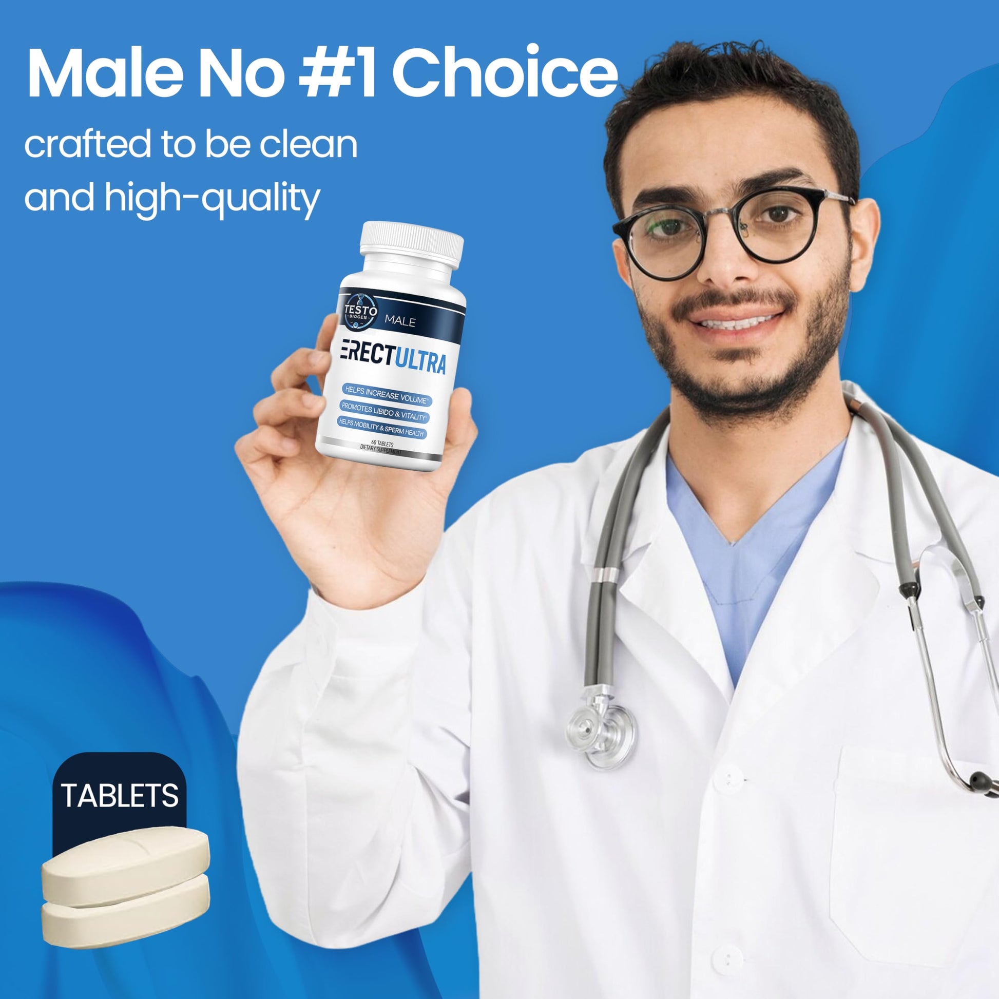 Male Enhancing Supplement - Fast Acting Performance Pills for Men for Blood Flow - Size & Stamina - Testosterone Booster, Maca Root, Epimedium,Tongkat Ali Dietary Supplement 60 Tablets TESTO BIOGENBuy Supplements Australia
