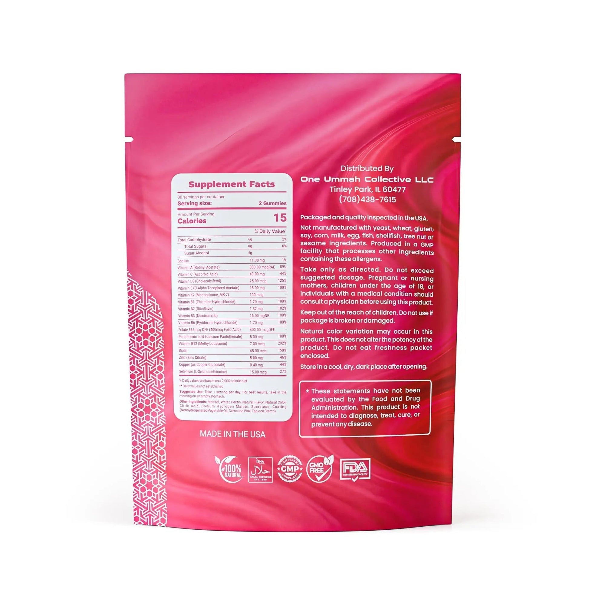 Halal Certified Women’s Multivitamin Gummies - Easy Digestion & High Absorption - Packed with Essential Nutrients, Omega-3 One Ummah
