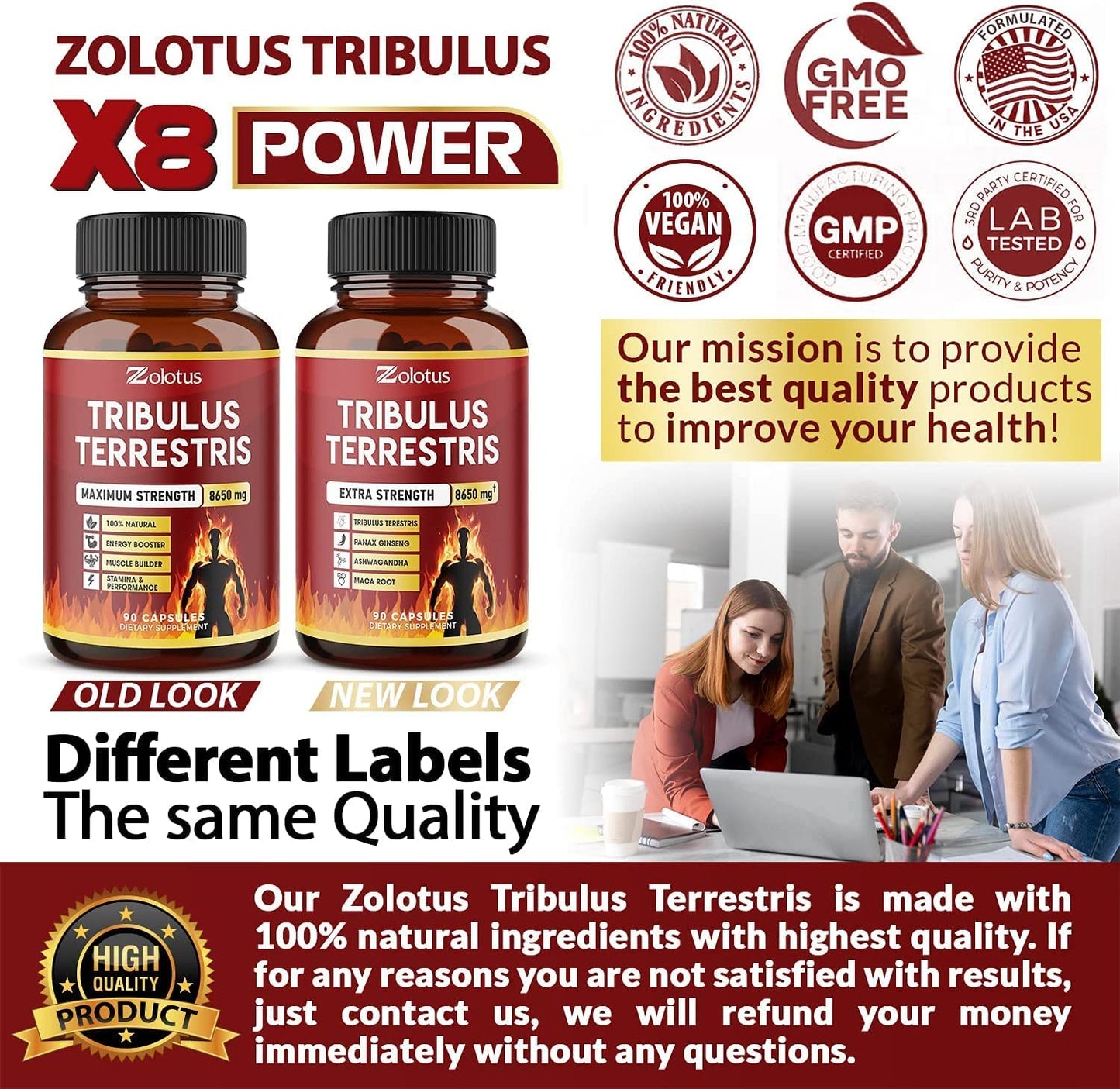 Zolotus Tribulus Terrestris, 8650mg Per Capsule, High Potency with Ashwagndha ZolotusBuy Supplements Australia