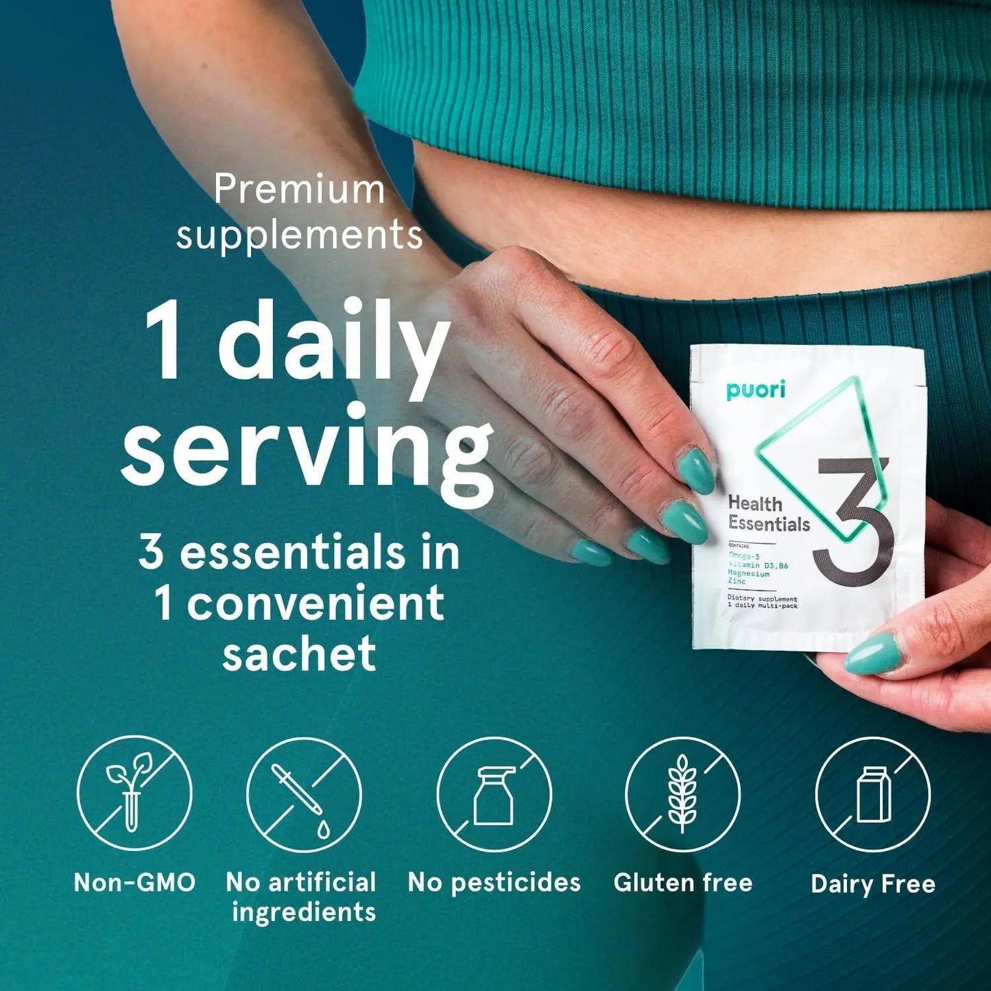 Puori P3 Health Essentials with Magnesium Zinc Complex, Omega 3 Fish Oil & Vitamin D3 Supplements - Men & Womens Daily Multi PuoriBuy Supplements Australia