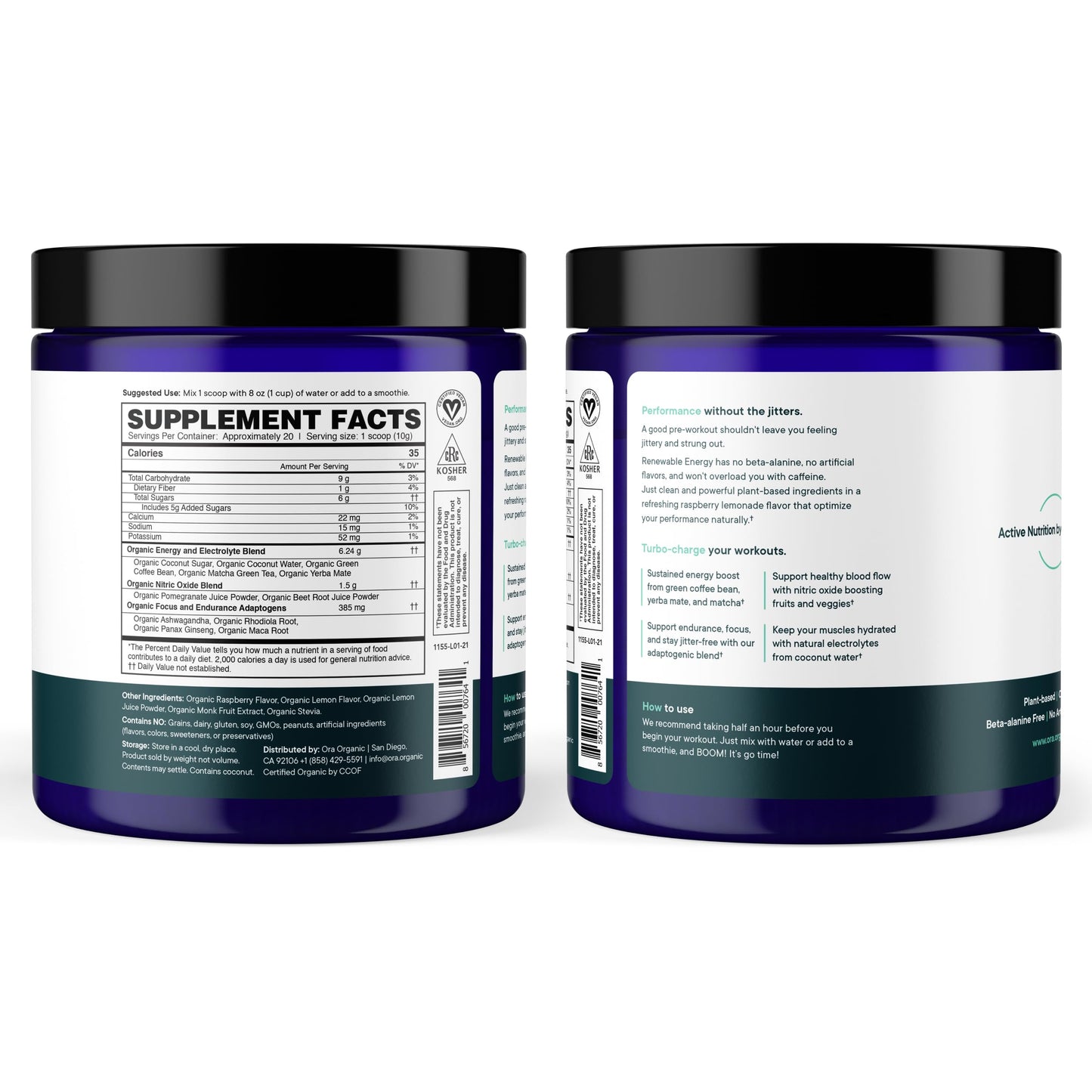 Ora Organic Natural Pre Workout Powder - Raspberry Lemonade Flavor- Provides Jitter Free Ora OrganicBuy Supplements Australia