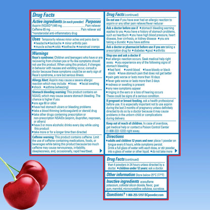 BC Powder Pain Reliever, Cherry Flavor Aspirin Dissolve Packs, 24 Count Powder Packets (2 Pack) BCBuy Supplements Australia