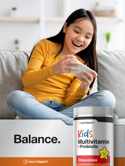 Horbäach Kids Multivitamin with Probiotics | 100 Chewable Tablets | Fruit Punch Flavor | Vegetarian, Non-GMO, Gluten Free Children's Supplement HorbäachBuy Supplements Australia