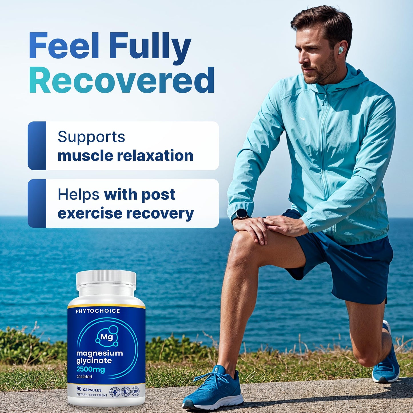 Magnesium for Sleep & Recovery – High Potency 2500mg Magnesium Glycinate for Men & Women, Chelated for High Absorption, Supports Deep Rest, Nerve & Muscle Recovery, Made in USA, 1 Month Supply PHYTOCHOICEBuy Supplements Australia
