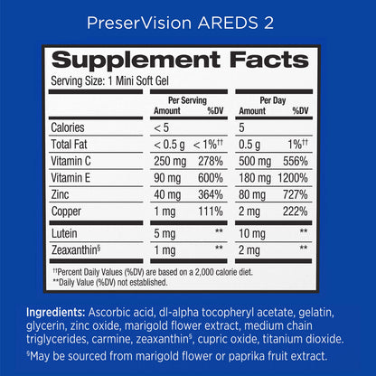 PreserVision AREDS 2 Eye Vitamin & Mineral Supplement, Contains Lutein PreserVisionBuy Supplements Australia