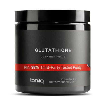 Toniiq Ultra High Strength Glutathione Capsules - 1000mg Concentrated Formula - 98%+ Highly Purified and Bioavailable - Non-GMO Fermentation