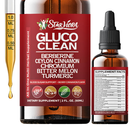 StarViora Gluco Clean Sugar-Free Herbal Blend with Berberine & Chromium, Bitter Melon, Ginseng and Alpha Lipoic Acid for Daily Wellness StarVioraBuy Supplements Australia