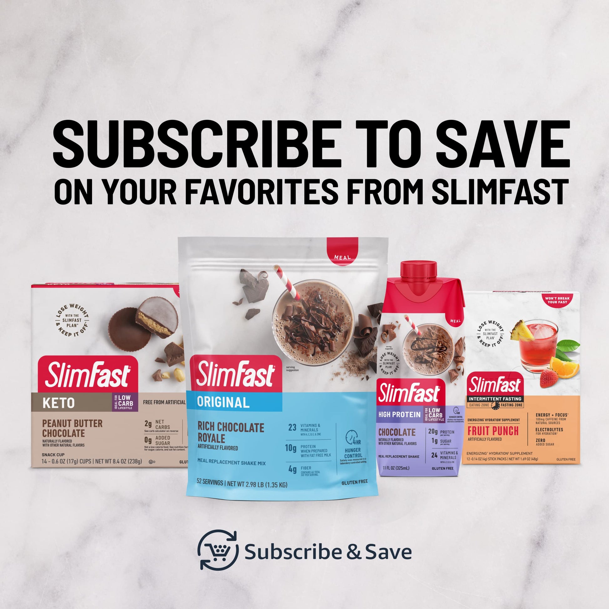 SlimFast Intermittent Fasting, Casein Protein Powder, Biotin with Vitamin & Mineral Bend SlimFastBuy Supplements Australia