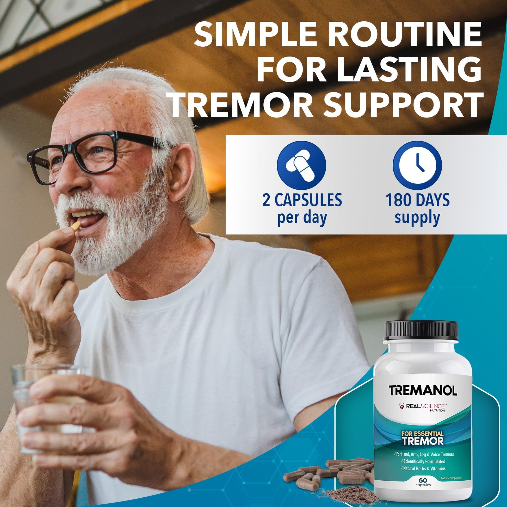Tremanol Natural Aid Herbal Supplement – Includes Vitamin B2 & B12, Passionflower & Skullcap – 60 Caps (Pack of 6) – Made in USA TremanolBuy Supplements Australia