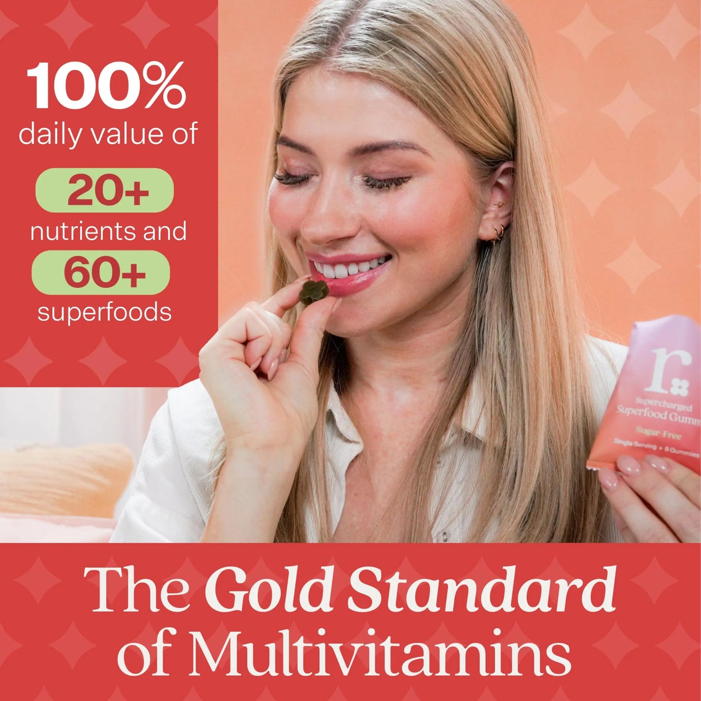 Rizz Sugar-Free Green Gummies - 60+ Superfoods 6g Fiber - Prebiotic and Probiotic Gummies - Vegan Multivitamins for Women & Men Rizz