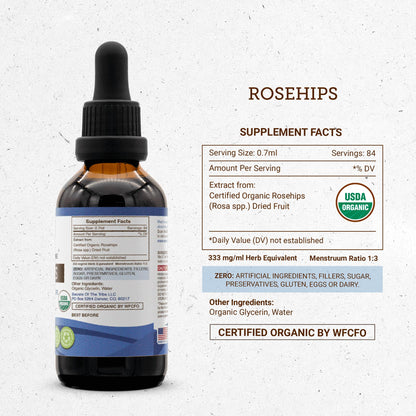 Secrets of the Tribe Rosehips USDA Organic | Alcohol-Free Extract, High-Potency Herbal Drops | Made from 100% Certified Organic Rosehips (Rosa spp.) Dried Fruit (2 oz) Secrets of the TribeBuy Supplements Australia