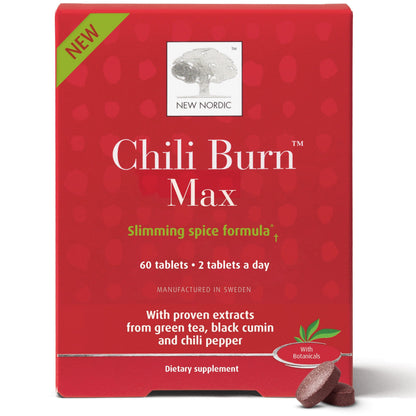 New Nordic Chili Burn Max, Natural Slimming & Weight Loss Formula Supplement, 60 Count (Pack of 1) NEW NORDICBuy Supplements Australia