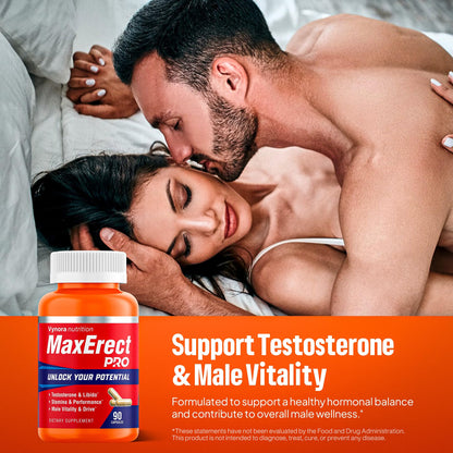 Max Erect PRO Male Enhancing Supplement Pills - Helps Promote Fast Acting Blood Flow for Men - Support Libido, Drive, Size, Performance, Growth, Testosterone, Energy, Stamina, Confidence - 30 Servings Vynora NutritionBuy Supplements Australia