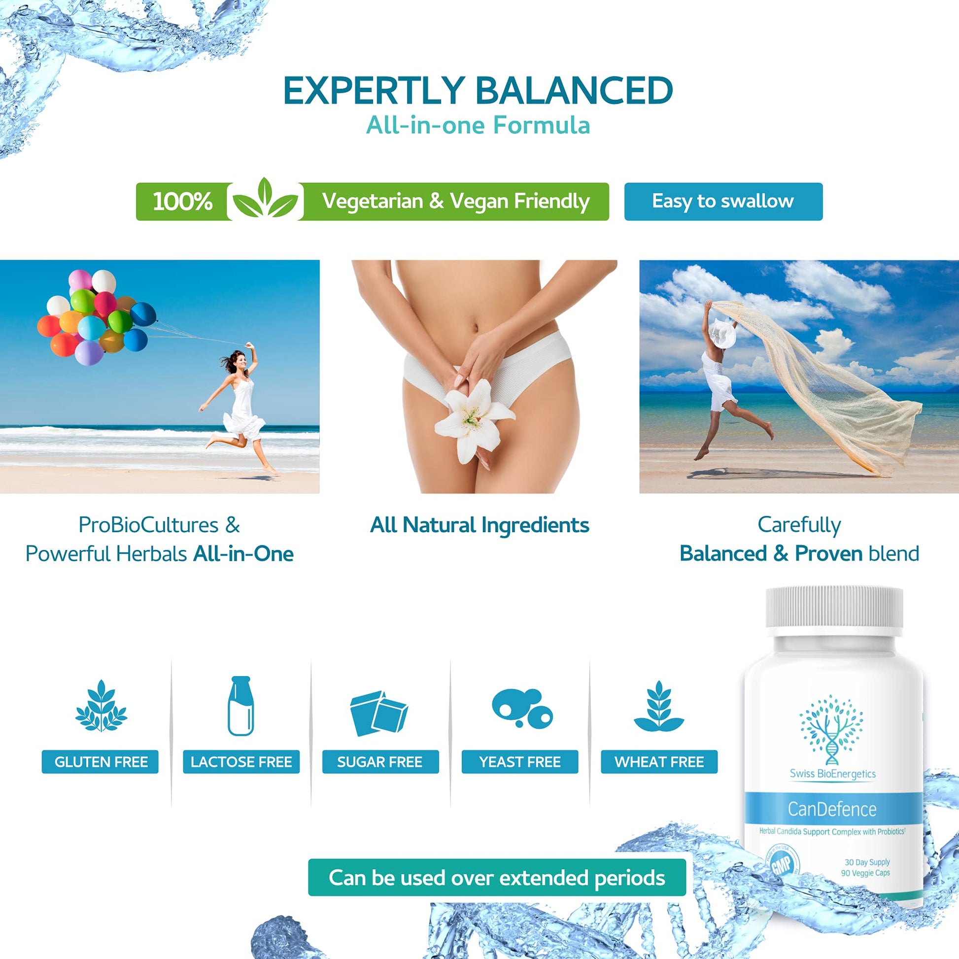 CanDefence - Candida Cleanse Ultimate Extra Strength All-in-ONE Formulation with Caprylic Acid, Probiotics and a synergistic Balance of 11 Different Botanicals - 90 Capsules swiss bioenergeticsBuy Supplements Australia