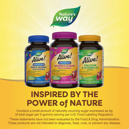Nature’s Way Alive! Zero Sugar Women's Gummy Multivitamins, Energy Metabolism*, Hair, Skin, Nails*, B-Vitamins Nature's WayBuy Supplements Australia