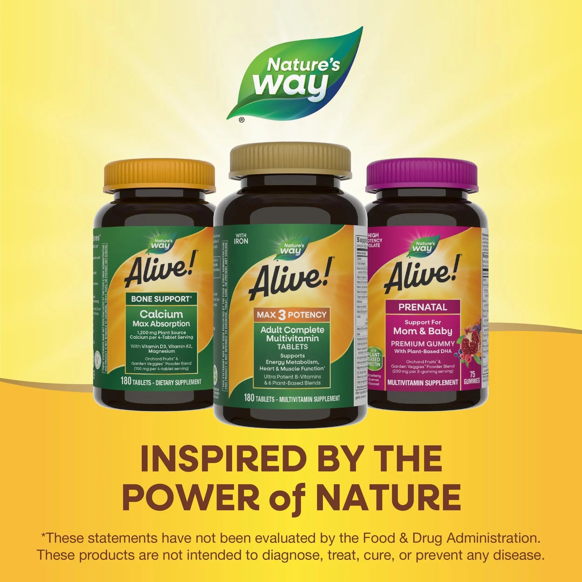 Nature's Way Alive! Max3 Potency Daily Multivitamin, Methylated B12 and Folate, Ultra Potency B-vitamins to Support Energy Metabolism*, 180 Tablets Nature's WayBuy Supplements Australia