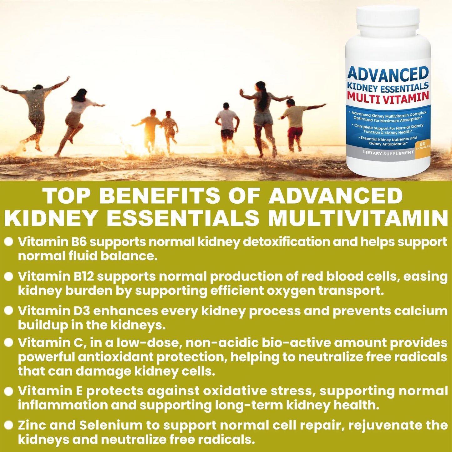Advanced Kidney Essentials Multivitamin. Kidney Support Supplement for Complete Kidney Health. Kidney Health Supplement Kidney Restore
