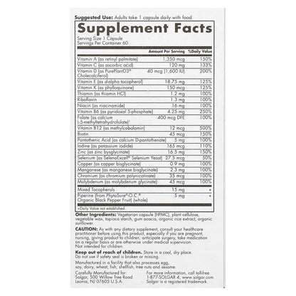 Solgar One Daily Men's Multivitamin Whole Body Support Supplement, Highly Absorbable Delayed Release One Daily Multi Vitamin Capsules for Men SolgarBuy Supplements Australia