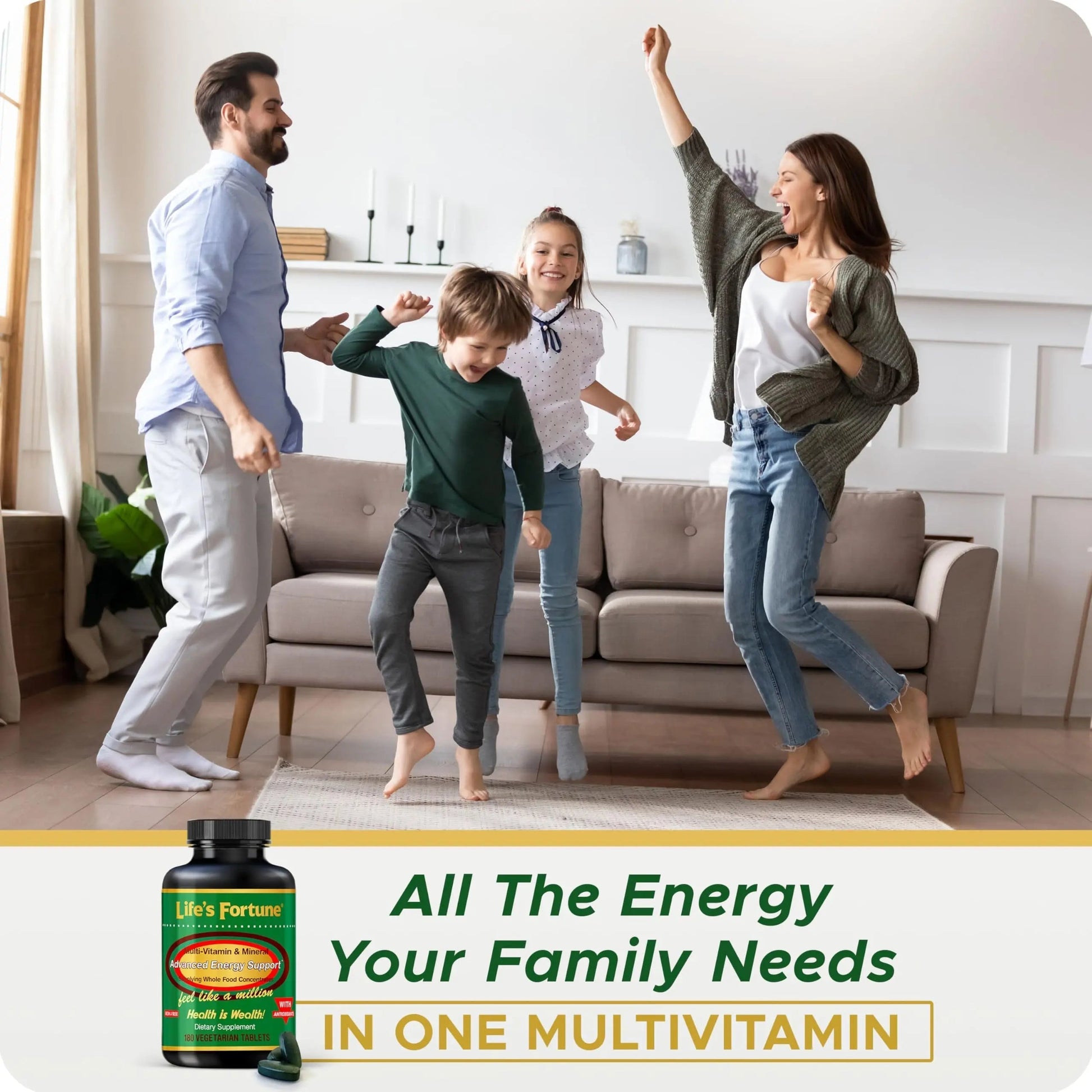 Life's Fortune Multivitamin & Mineral Supplement, Daily Natural Energy Source for Men & Women, with Superfood Greens Life's FortuneBuy Supplements Australia