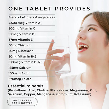 Fruit and Veggies Supplement - Multi Vitamins for Adults w/ Vitamins A, B Complex, D, E, Zinc, Biotin, Calcium - Fruit Vegetable Supplements for Energy & Immunity Support Daily DefenseBuy Supplements Australia