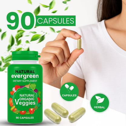 Fruit and Veggies Supplement – 100% Natural Super Greens Blend with Fruits & Vegetables | Veggie Capsules for Adults & Kids | Daily Nutrient Support Packed with Natural Vitamins & Minerals Natural EvergreenBuy Supplements Australia