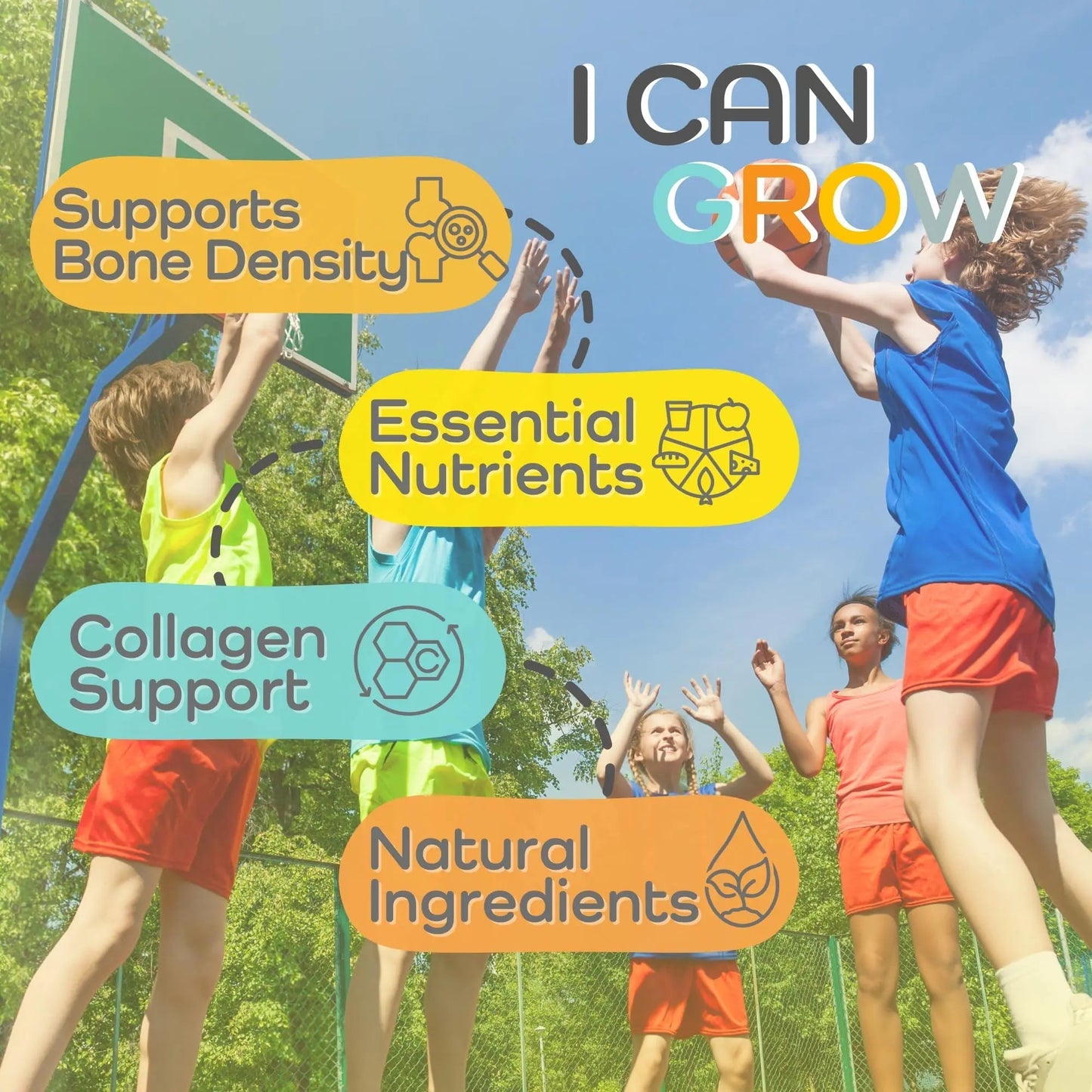 Fawelo I Can Grow Day-Time for Kids 10+ & Teens | Growth & Development Support with L-Arginine, Colostrum, Calcium, D3, Magnesium, Zinc | FaweloBuy Supplements Australia