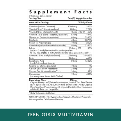 MICHAEL'S Health Naturopathic Programs Teen Girls Multivitamin - 120 Vegetarian Capsules - Nutrients for Healthy Growth & Development MICHAEL'SBuy Supplements Australia