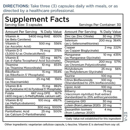 Metabolic Maintenance Vital Eyes Complete - Ocular Support Multivitamin with Lutein + Zeaxanthin (90 Capsules) Metabolic MaintenanceBuy Supplements Australia